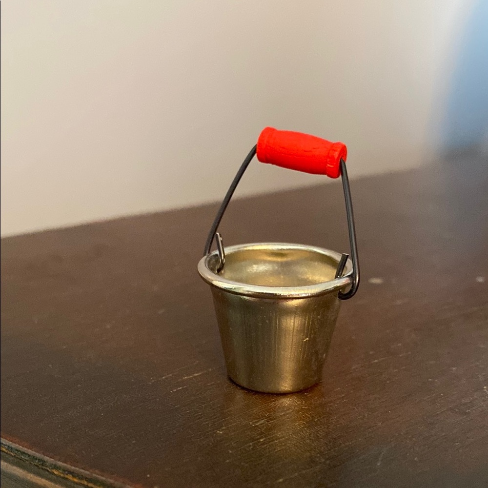 MINIATURE METAL BUCKET or PAIL DOLLHOUSE OR FAIRY GARDEN by TOWN SQUARE MINIS